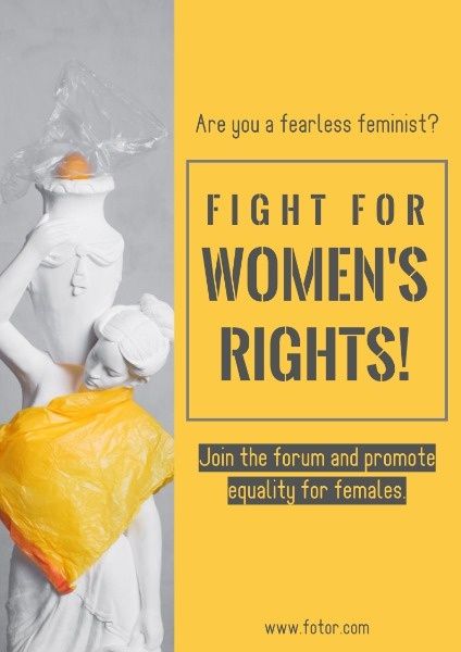 黄色妇女权利活动 英文海报