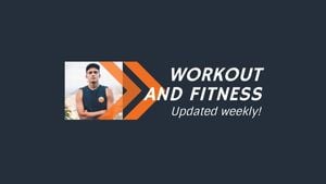training, patttern, exercises, Workout And Fitness Youtube Channel Art Template