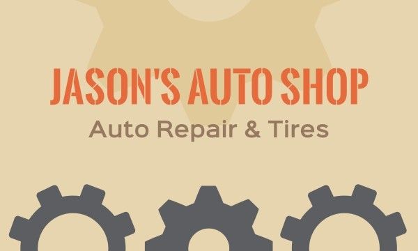 repair, tires, gear, Auto Shop Owner Business Card Template