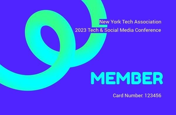 简单的紫色科技会议会员ID卡 工作牌