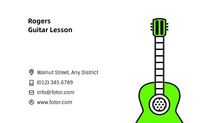 instrument, guitarist, music, Gray Simple Guitar Lesson Business Card Template