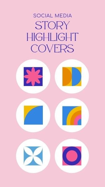 instagram story, creative, modern, Colorful Abstract Geometry Instagram Highlight Cover Template