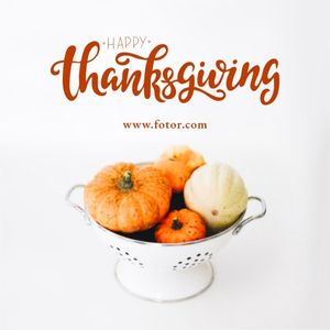 thank you, thankful, grateful, Yellow Happy Thanksgiving Gratitude Instagram Post (Square) Template