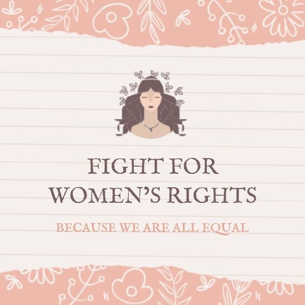 ピンクフローラル女性権利ポスト Instagram投稿
