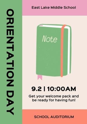 back to school, autumn, study, Orientation Day Poster Template