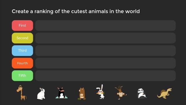 blank tier list, grid, sheet, Black Cartoon Cutest Animals Tier List Youtube Thumbnail Template