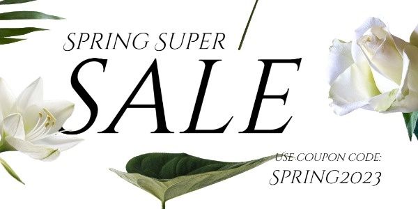 discount, store, flower, Simple Floral Spring Sale Twitter Post Template