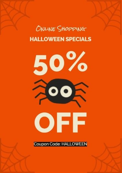 coupon, holiday, festival, Orange Halloween Super Sale  Flyer Template
