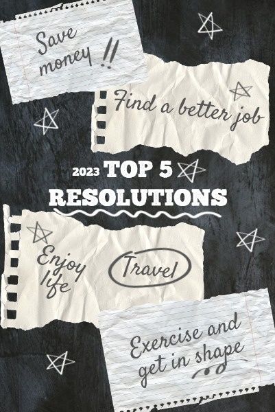 chalk, determination, life, Handwritten New Year Resolution Pinterest Post Template
