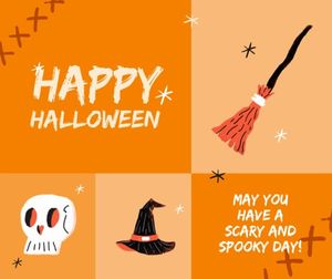 spooky, fun, life, Cute Happy Halloween Wish Facebook Post Template
