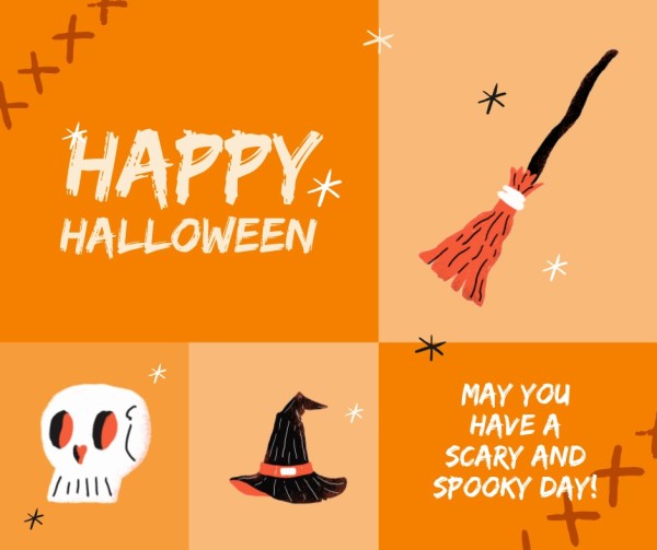 Cute Happy Halloween Wish Facebook Post