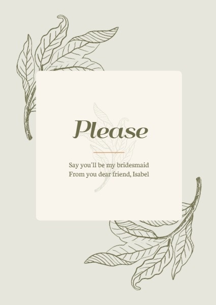 Simple Floral Bridesmaid Invitation Invitation
