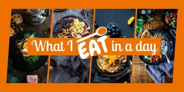 food, meal, cook, What I Eat In A Day Twitter Post Template