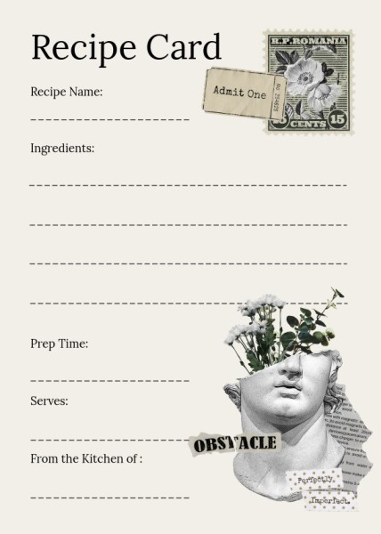 Gray Background Recipe Card