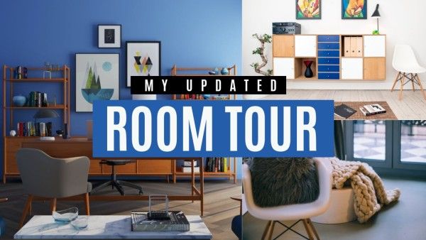 lifestyle, life, social media, Blue Room Tour Youtube Thumbnail Template