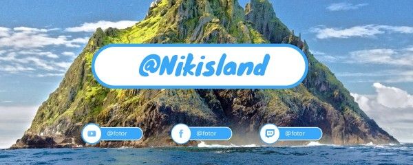 social media,  modern,  designer, Blue And Green  Nikisland Twitch Banner Template