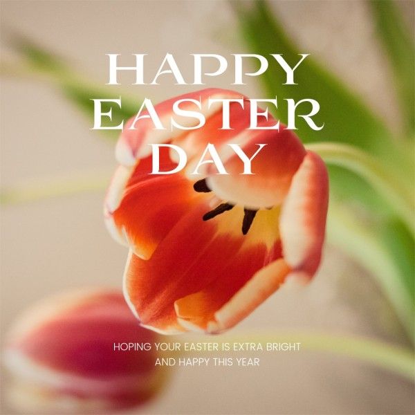 easter day, festival, celebration, Green And Red  Aesthetic Flower Spring Easter Greeting Instagram Post Template