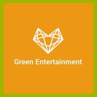 グリーンとオレンジエンターテイメントロゴデザイン ロゴ