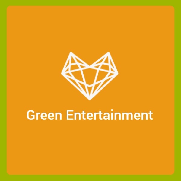 绿色和橙色娱乐标志设计 Logo