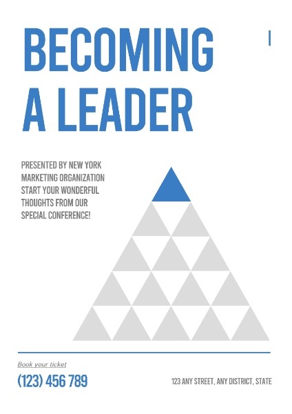 Simple White Becoming A Leader Book Poster Poster