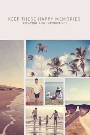 family, vacation, entertainment, Beautiful Summer Holiday Collage Pinterest Post Template