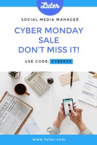 class, online sale, promotion, Cyber Monday Software Sale Pinterest Post Template