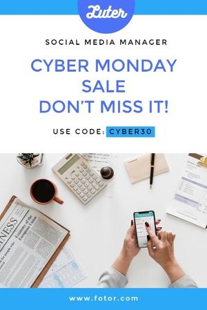 class, online sale, promotion, Cyber Monday Software Sale Pinterest Post Template