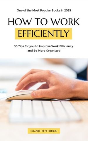 efficiency, tips, guide, White How To Work Efficiently Book Cover Template