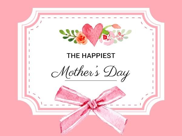 greeting, celebration, gratitude, Happiest mother's day Card Template