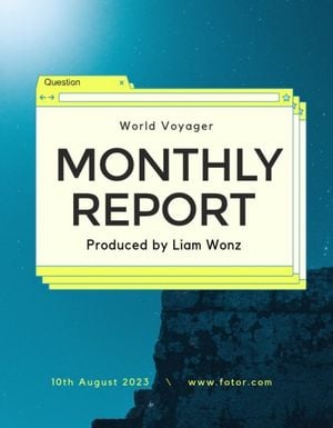 business, firm, sales, Minimalism World Voyage Company Monthly Report Template
