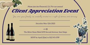 retro, company, wine, Vintage Client Appreciation Party Twitter Post Template