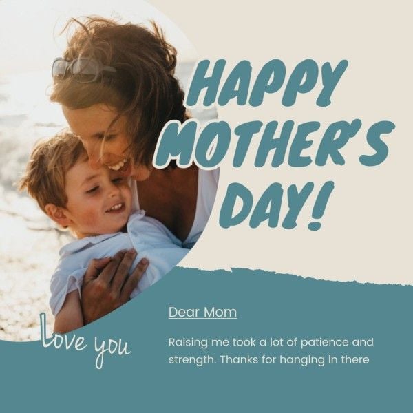mom, appreciate, thank you, Blue Happy Mother's Day Instagram Post Template