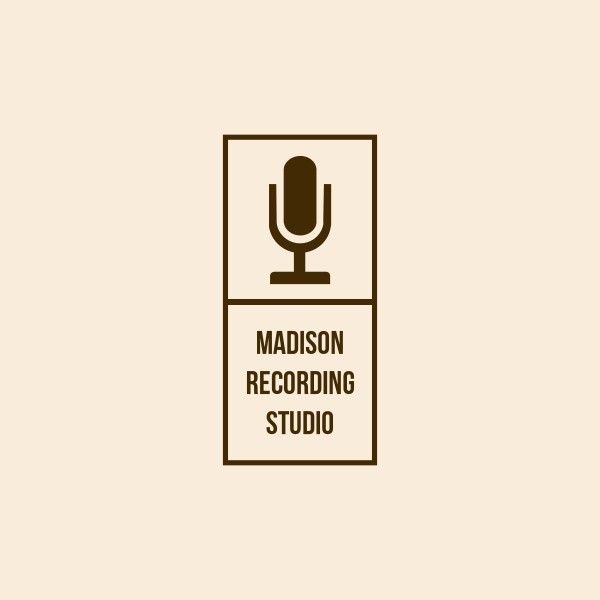 music, brand, branding, Simple Recording Studio Logo Template