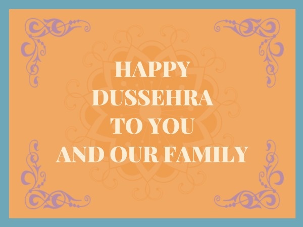 Yellow Happy Dussehra Festival Card