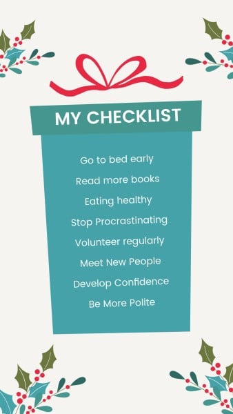 Blue New Year Plan Checklist Instagram Story