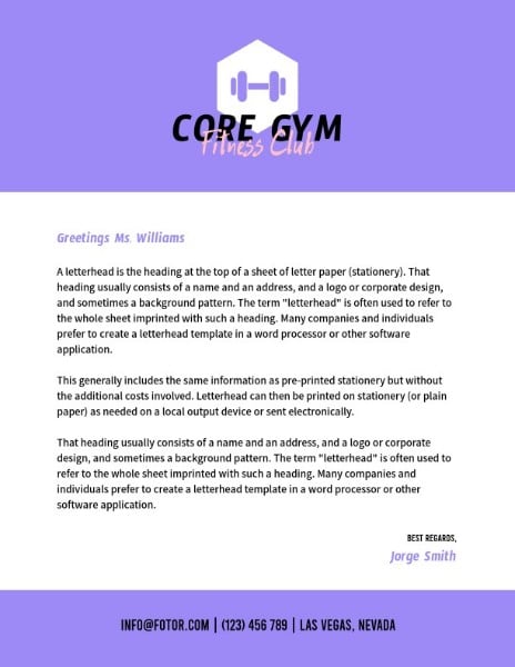 Orange Core Gym  Letterhead