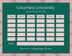 term, semester, blank, Green Class Schedule Template