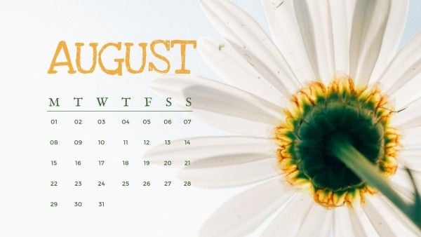 calender, flower, list, Daisy Calendar Template
