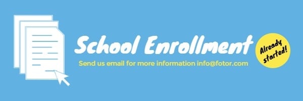 蓝色学校注册电子邮件头 英文邮件版头