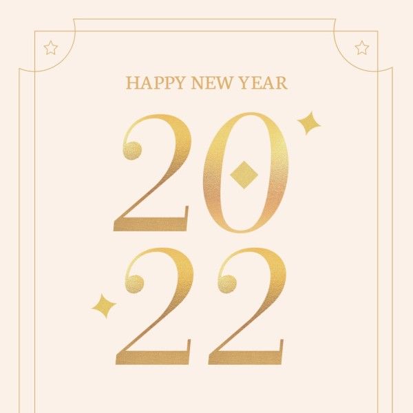 2022, holiday, simple, Beige Happy New Year Instagram Post Template