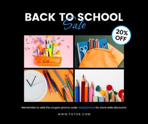 sales, discount, sale, Back To School Promotion Facebook Post Template