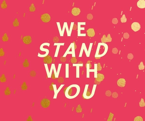 We Stand With You Red Background  