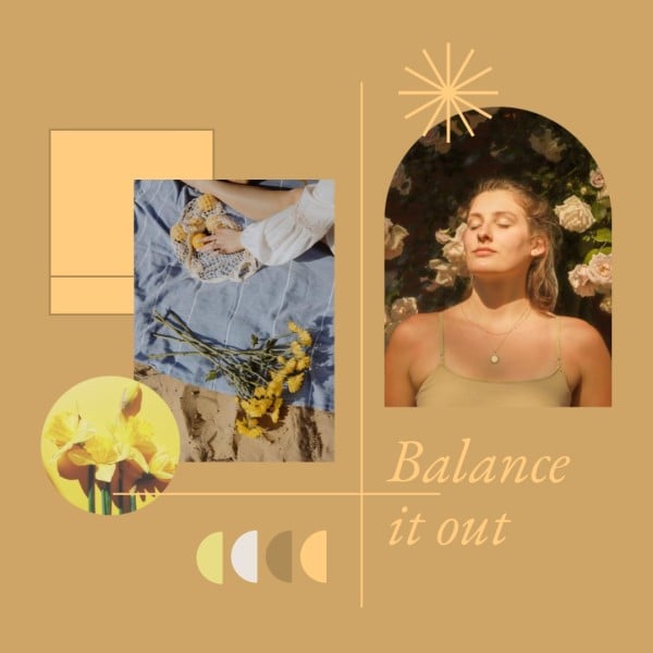 Brown Balance It Out Photo Collage (Square)