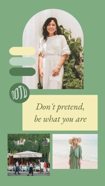 daily, life, girl, Fresh Green Fashion Style Instagram Story Template