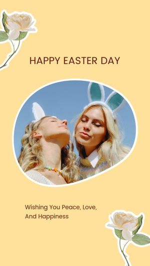 greeting, easter day, festival, Yellow Photo Collage Easter Instagram Story Template