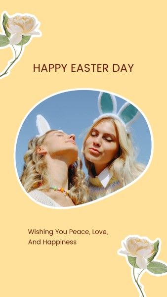 greeting, easter day, festival, Yellow Photo Collage Easter Instagram Story Template