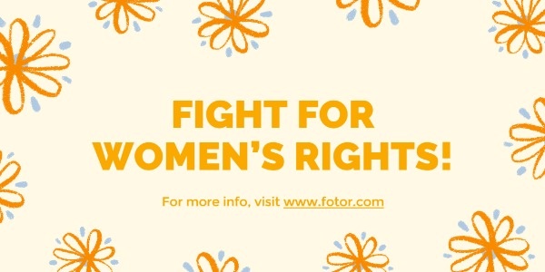 Yellow Floral Women's Right Fighting Twitter Post