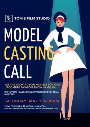 beauty, character, model, Female Role Audition Poster Template