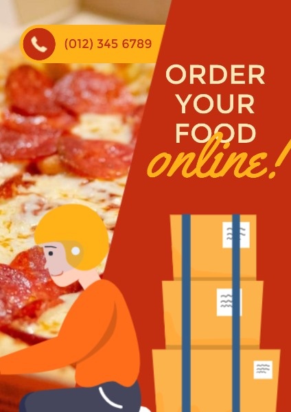 披萨在线订购广告 英文海报