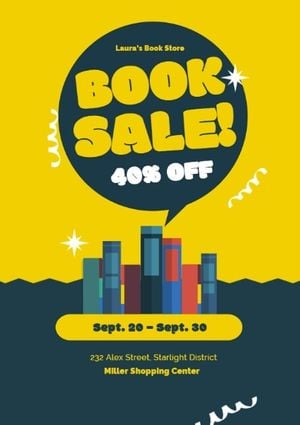 book sales, book sale, sales, Book Store Back To School Sale Flyer Template